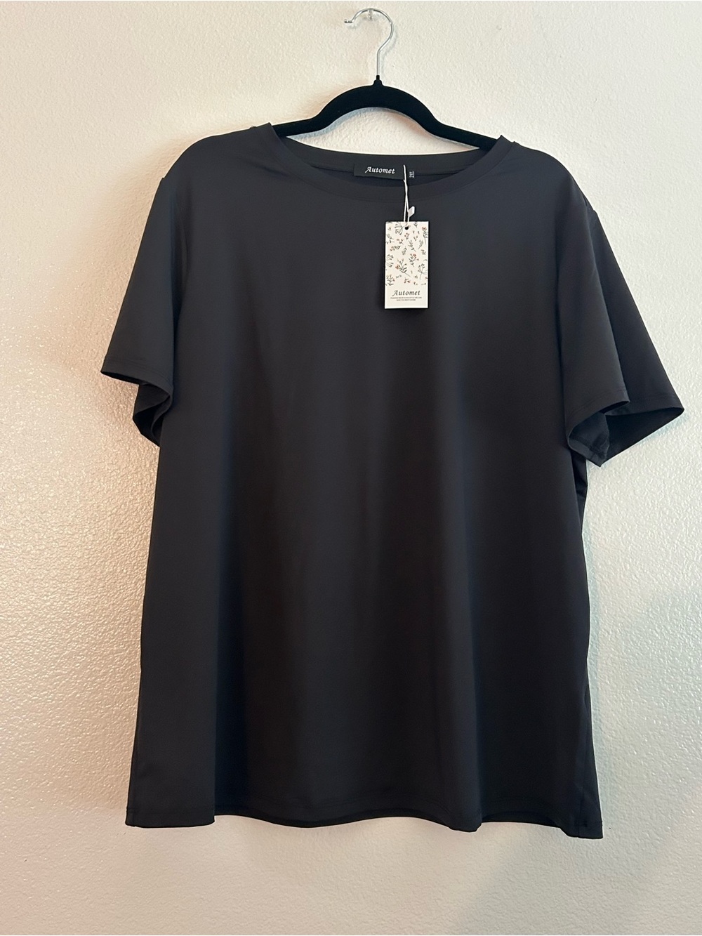 Automet Black Short-Sleeve Relaxed Crew Tee